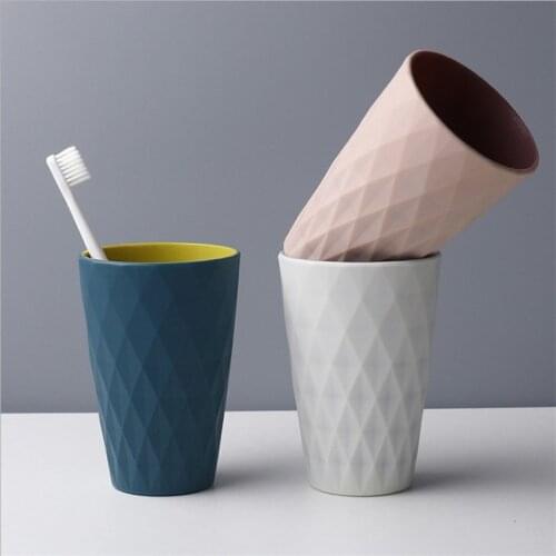 Nordic travel simple wash cup household brushing cup double plastic cup travel portable couple toothbrush cup tea cup bathroom