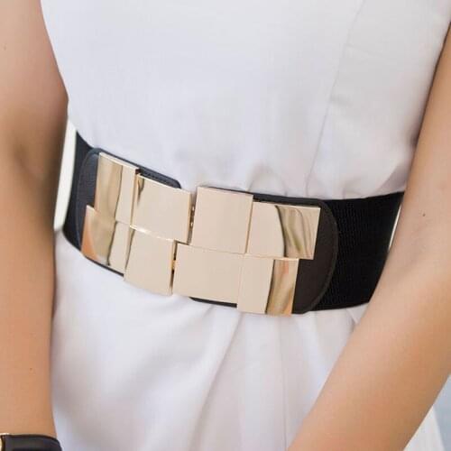 Women Belt Elastic Waist Fashion Durable Soft Waistband Buckle Trimmer Solid Korean Style Ladies Stretch Accessories