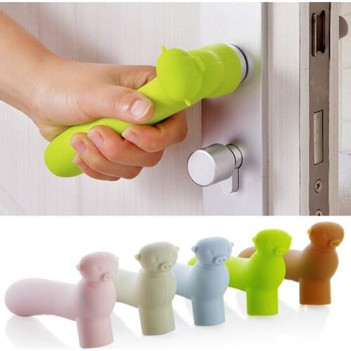 Silicone Sleeve Door Knob Cover Baby Child Crash Protection Suite Door Pull Handle Gloves stopper wall Protector Home decoration