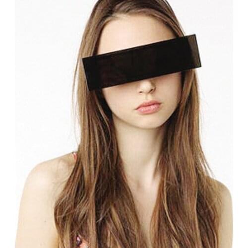 Futuristic Scanning Glasses Men Black Flat Top Sunglasses Party Prom Rectangular Eyeglasses Women Large Frame Sun Glasses Unisex