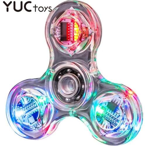LED Hand Spinner Fidget ABS Plastic Fidget Colorful Toys Mute Bearing Silence Edc Finger Relieve Stress Gift Boys Adjustable