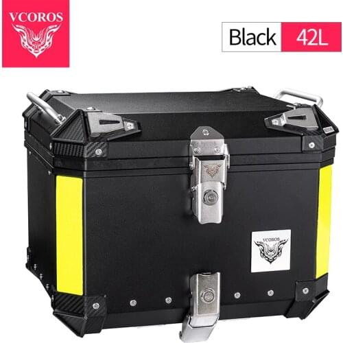 VCOROS X40 X60 43L 60L Universal Aluminum Motorcycle Trunk Top Tail Rear Luggage Storage Tool Helmet Box Case Lock Waterproof
