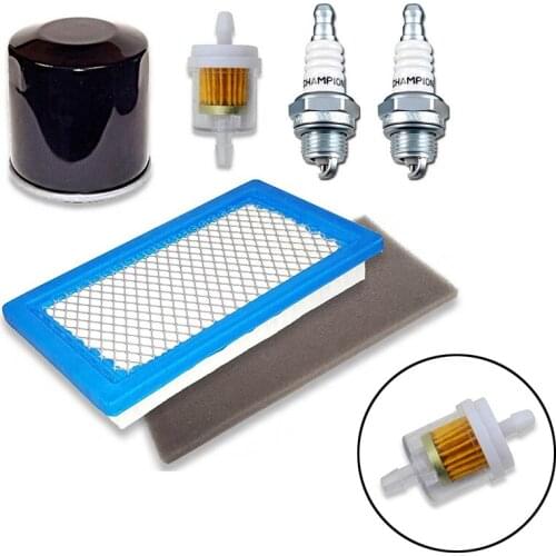 Air Filter Waffle Pre-Filter Oil Fuel Spark Plug Champion Kit For Etesia ATTILA 85 w/Engine FH430V HE5150K Hydro w/FH430V Engine