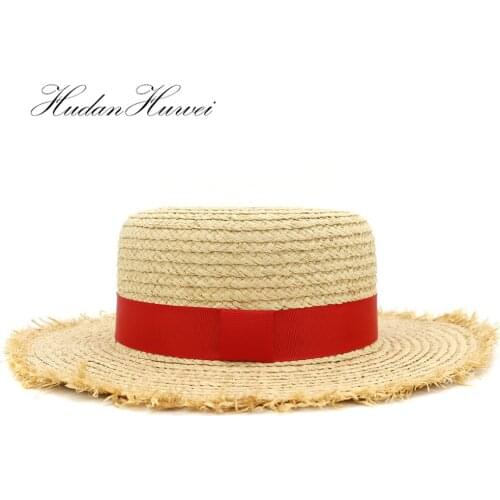 High Quality Women Summer Holiday Hat Big Brim Raffia Sun Hat Wide Brim Beach Vacation Hats Ladies Soft Straw Shade Hat
