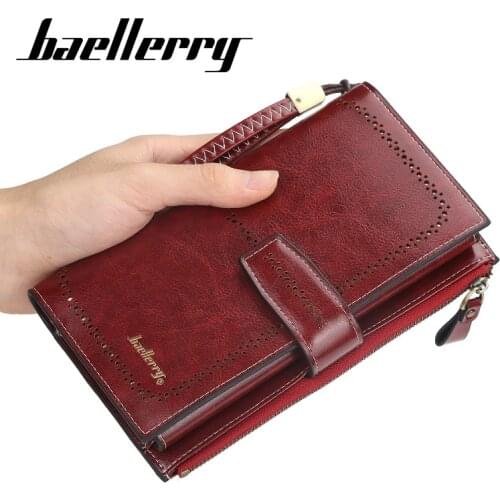 Baellerry New Korean Version Women Wallet Multi-card Zipper Buckle Long Ladies Clutch Soft Leather Designer Luxury Purse Female