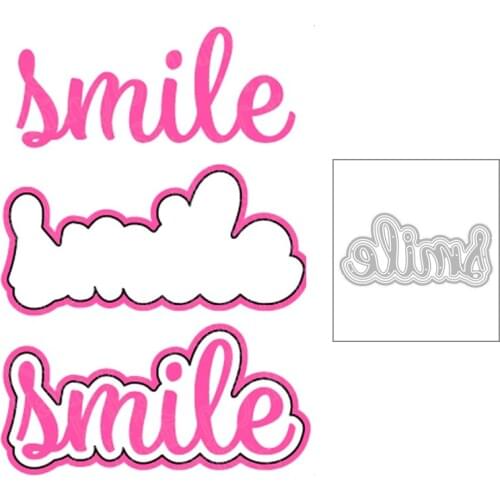 2020 New English Words Smile and Shadow Metal Cutting Dies For DIY Decoration Greeting Card Paper Album Scrapbooking No Stamps