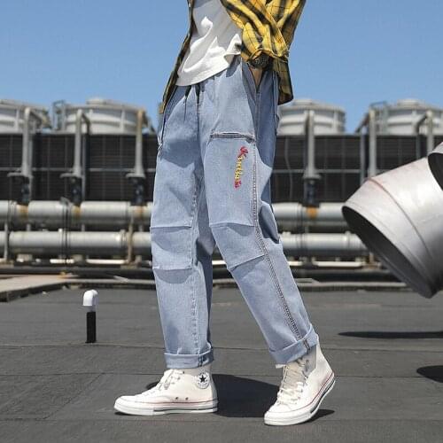 2021 New Autumn Fashion Loose Straight Jeans Men Streetwear Casual Denim Pants Men Stretched Baggy Jeans Trousers 8XL