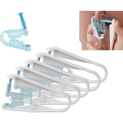 5Pcs Professional Disposable Sterile Ear Piercing Unit Safety Health Unit Tool Ear Stud Asepsis Piercing Kit with Assisting Tool