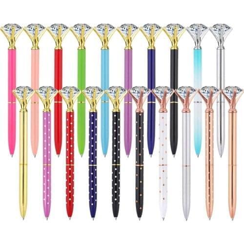 500 PCS Crystal Diamond Ballpoint Pen Black Ink School Office Supplies Gift Pens for Women Girls Coworkers Wholesale K1