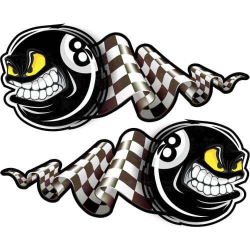 Car Stickers Decor Motorcycle Decals 8 Ball Retro Sticker Decorative Accessories Creative Sunscreen Waterproof PVC,15cm*15cm