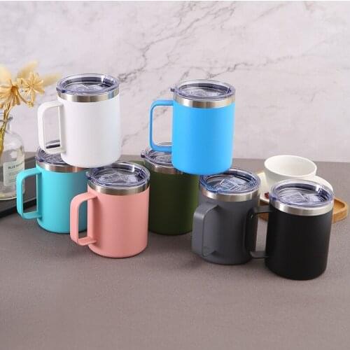 Double Wall 304 Stainless Steel Cup Tea Mug With Lid Heat Resistant Portable Beer Coffee Cup Thickened Mug