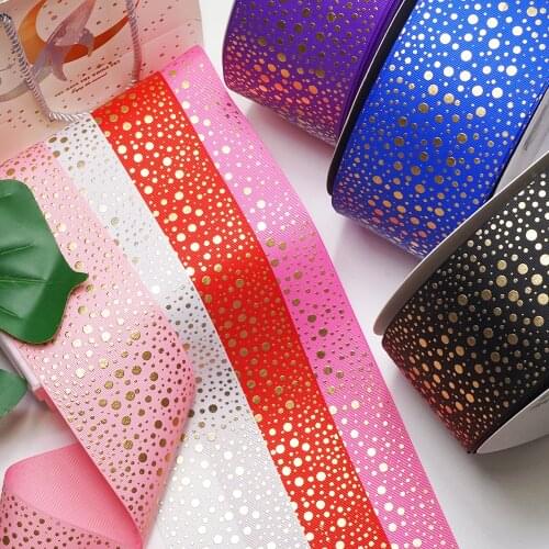 DIY Handmade Materials Grosgrain Ribbon 5 Yard 3inch Wavy Pattern Foil Ribbon K6201555
