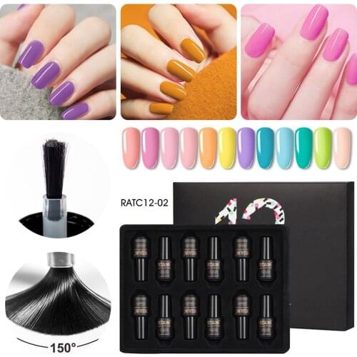 12 Colors Nail Gel Polish Set Nail Polish Starter Kit UV/LED Cured Nail Art Manicure Kit for Home Nail Salon