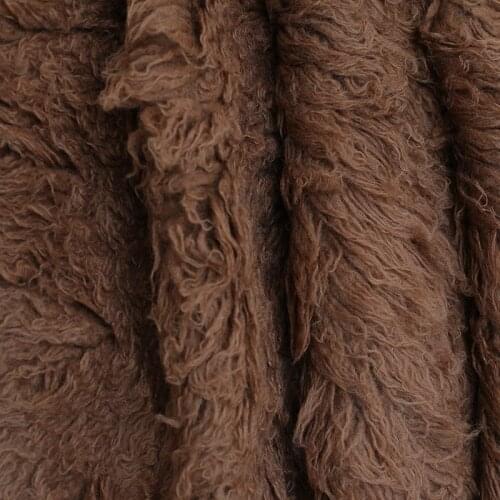 Khaki Fluffy Curly Wool Blanket Photography Props Baby Boys Blanket Newborn Backdrops Thick Plush Wool Rug Beanbag Cover Layer