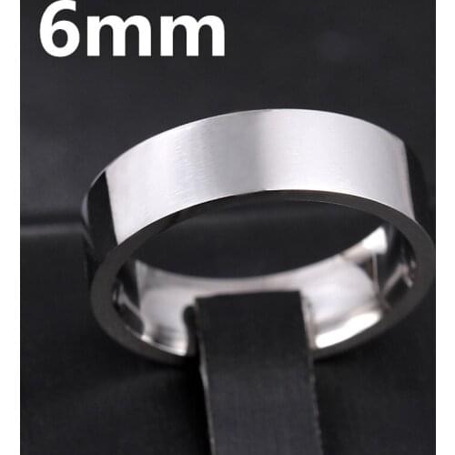 MOREDEAR 6MM Silver Titanium Band Stainless Steel Solid Ring for Men and Women Personalized Ring Customize Ring Engraved Ring