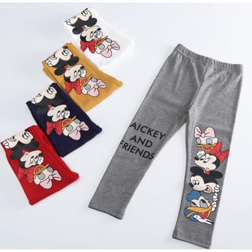 Disney Clothing set Kids Leggings Minnie Mouse Cute Cotton Pants For Children Girl Mickey And Friends Stockings