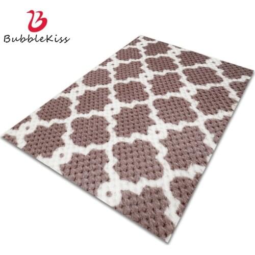 Bubble Kiss Short Fleece Carpets For Living Room Cute Pineapple Lattice Pattern Rugs Home Soft Pad Bedroom Decoration Floor Mats