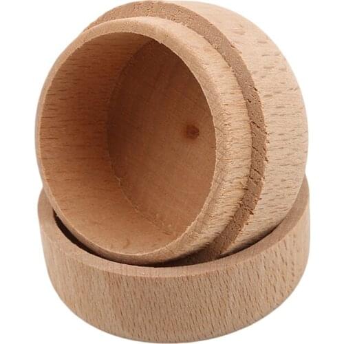 Round Buckle Round Wooden Gift Box Storage Box Ring Earrings Container Home Storage Accessories