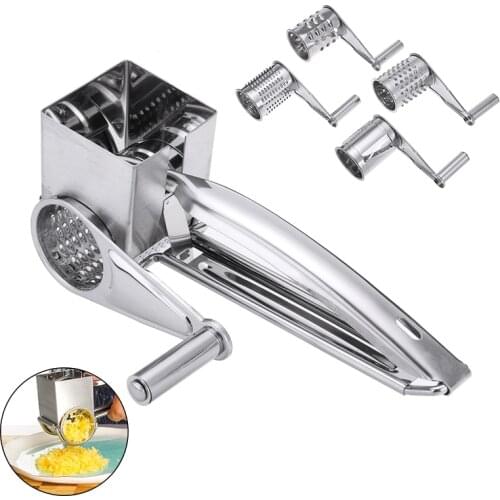 Kitchen Metal Rotary Cheese Grater Manual Vegetable Cheese Butter Shredder Slicer With 4 Rotary Drums Sharp Blades Tools