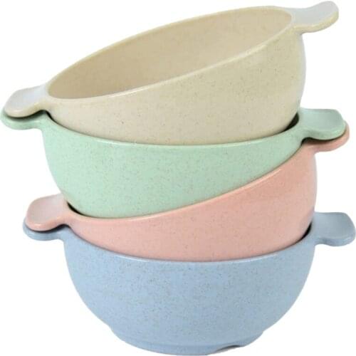 4Pcs/lot Kitchen Tableware Wheat Straw Bowl Food Grade Wheat Rice Bowls Tableware Food Container Eco-friendly Dinnerware