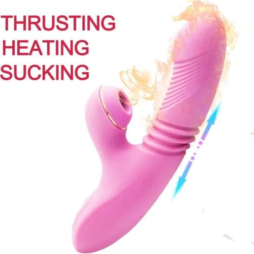 Waterproof Soft Silicone Sucking Thrusting Tongue Dildo Massager Vagina Stimulator Sex Toys for woman With Heating Function