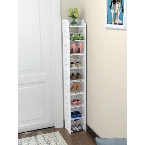 Simple door mini shoe rack home multi-function simple space multi-layer bathroom dust-proof shoe cabinet