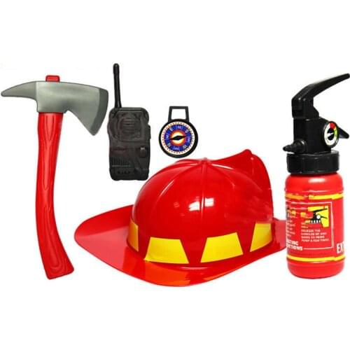 Simulation Mini Childrens Professional Role Performance Props Firefighter Play Educational Toys Fire Caps Toys Role Play Puzzle