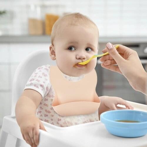 Fashionable Silicone Baby Bib Waterproof Infant Bibs Newborn Feeding Cloth Toddle Boys Girls Adjustable Different Styles of Bibs