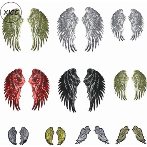 XICC 6 Color Available Large Size Angel Wings Sequin Patch Iron On or Sewing Beads Embroidery Applique Stickers In DIY Clothing