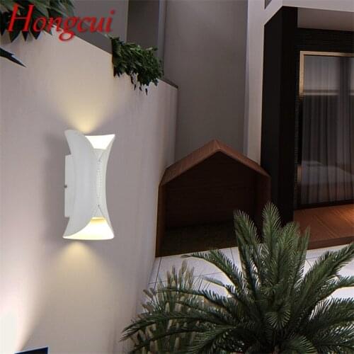 Hongcui Patio Wall Sconce White Outdoor Wall lights Waterproof IP65 Creative New Design For Home Porch Balcony Courtyard Villa