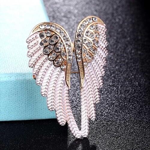 Zlxgirl new arrival different angle wings brooches jewelry for womens hats accessory fashion color enamel scarf pins couple pin