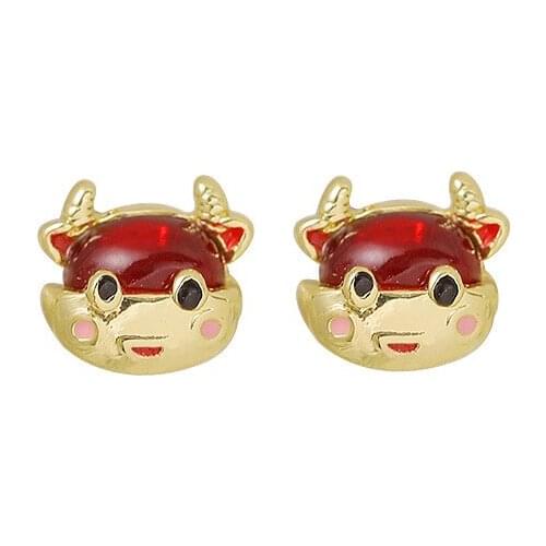 New Fashion Earrings Accessories Red Year Of The Ox New Temperament Simple Statement Earrings Earrings Wholesale