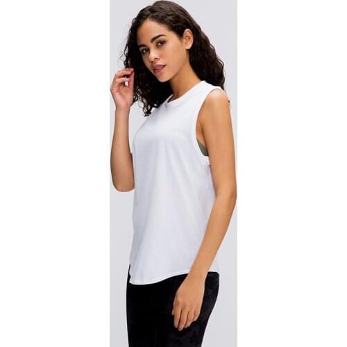 NWT 2020 Loose Fit Gym Crop Tank Women Sports Yoga Sleeveless Vest Solid Quick Dry Tank Tops