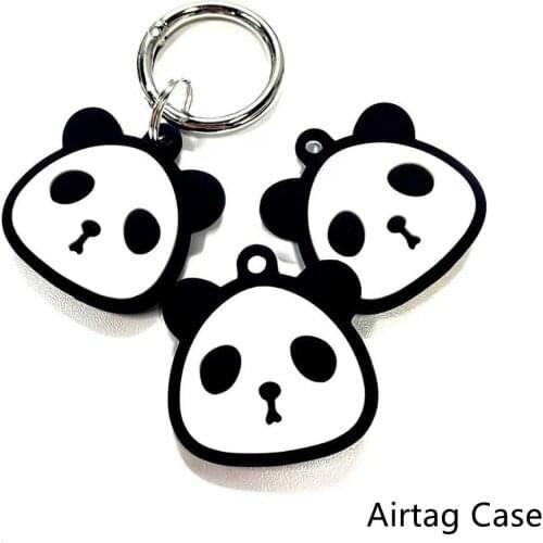 New For AirTags Cute Panda Anti-Lost GPS Pet Dog Cat Collar Strap Soft Silicone Protective Case For Apple Air Tag Keychain Cover