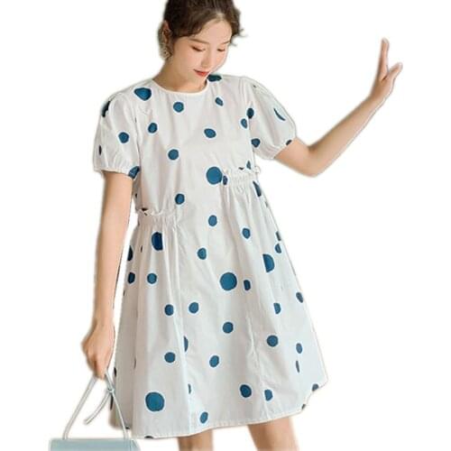 Maternity Dress Woman Clothes for Pregnant Women Clothing Summer Fashion Dot Plus Size Loose Maternity Clothes Pregnancy Dress