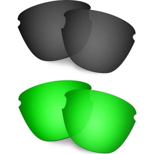 HKUCO Polarized Replacement Lenses For Frogskins Lite Sunglasses Black/Green 2 Pairs