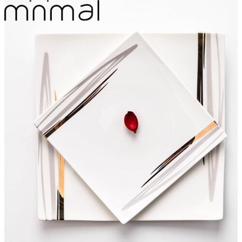 Nordic Simplicity Western Dinner Plates White Square Dinner Dishes Dessert Tray pasta plates Creative Kitchen Dinnerware sets