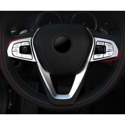 Car Styling Steering Wheel Buttons Decoration Frame Cover Trim Button Sequins For BMW 5 Series G30 G38 2018 Interior Accessories