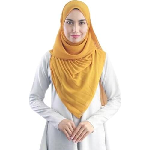 Chiffon pleated scarf Crinkled hijab wrinkle bubble chiffon plain shawl muslim headband fashion women scarves wraps pashmina
