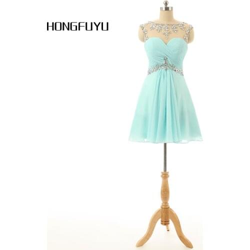 Sexy Chiffon Prom Dresses Beaded Evening Dress 2019 Elegant Formal Party Gown Short Evening Dress Vestidos De Baile 91907