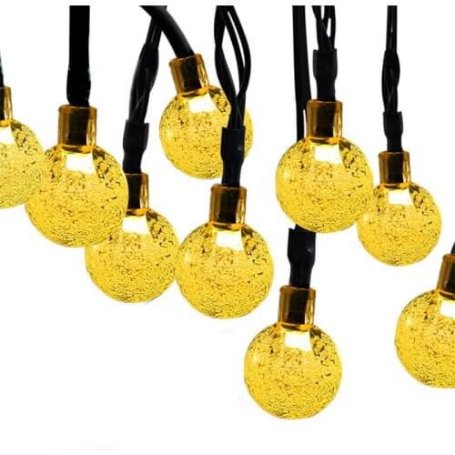 Solar Powered 50 LED String Light Garden Path Courtyard Decorative Lights Outdoor Round Ball Shape LED String Lamps Dropshipping