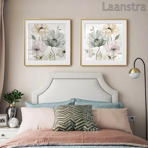 Modern Flower Canvas Painting Posters Print Scandinavian Wall Art Pictures for Living Room Bedroom Dining Room Nordic Home Decor