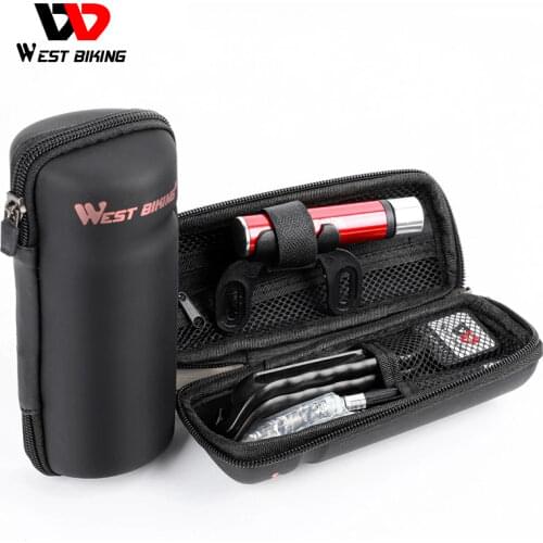 WEST BIKING Bicycle Repair Tool Kit Portable MTB Road Tire Tyre Lever Cycling Repair Tools Set With Bike Pump Storage Bottle Bag
