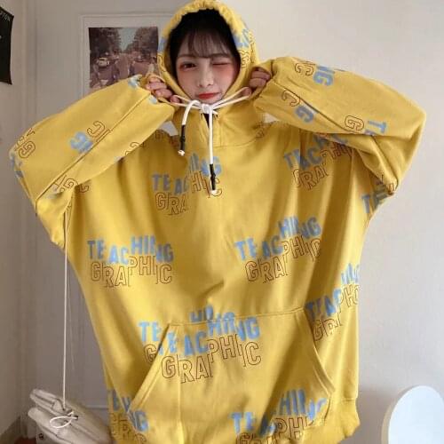 Womens Kawaii Clothing Aesthetic y2k Harajuku loose hoodie Korean style Japanese early autumn coat hoody sweatshirt Streetwear