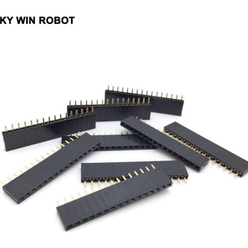 10PCS 1x16 16PIN Single Row Straight Female Pin Header Connector 2.54MM Pin Header Strip 1*16P