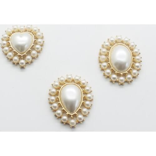 10pcs/lot Zinc Alloy Flatback Snap Button fot Clothing Decorative Diy Accessories Pearl Metal Manualidades Sewing Craft Buttons