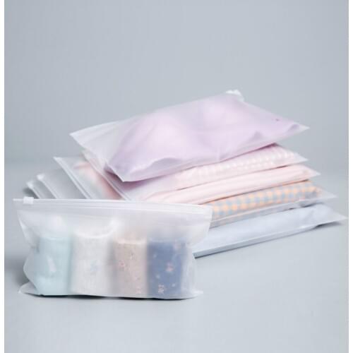 300pcs Cpe double-sided matte clothing childrens zipper bag socks pants underwear packaging zip lock plastic storage travel bag