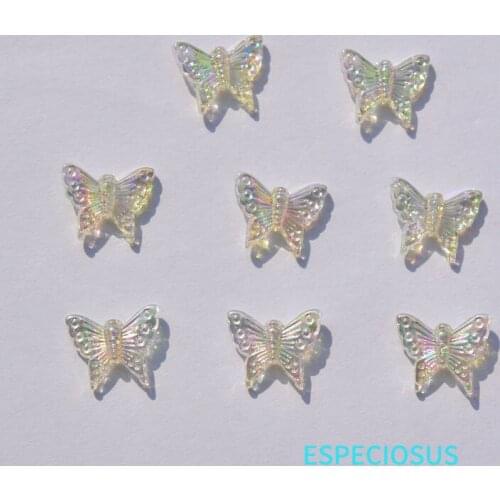 DIY Handcraft Accessories Transparent Acrylic Cute Butterfly Beads 15*13MM Multi Color Plated Spacer Earring Making Departments