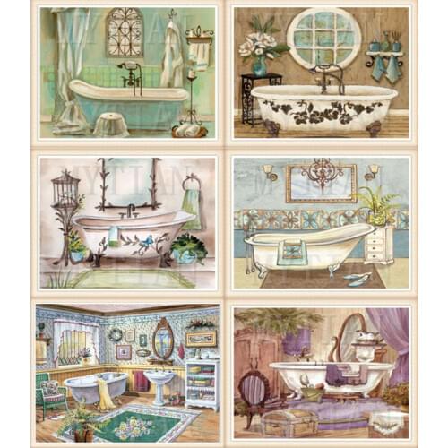 Diamond Embroidery full Scenery Still Life Diamond Mosaic Paintings Bathroom Decor Arts & Crafts Pixel Hobby Diamond Painting