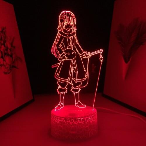 Anime 3D LED Lamp Rimuru Tempest Figure Night Light for Birthday Gift Kid Bedroom Decoration Lamp Manga Room Table Light